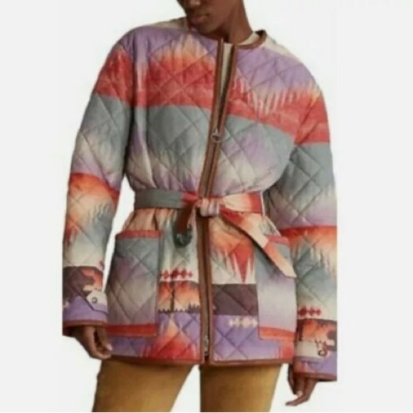New XXL Polo Ralph Lauren Aztec SW Sunset Quilted Full-Zip Jacket Reversible - Picture 2 of 15